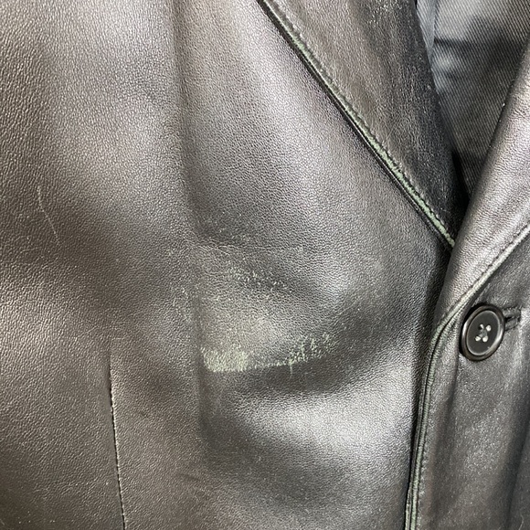 Weathered Leather Jacket 46L Men’s Blazer Cut - Picture 4 of 6